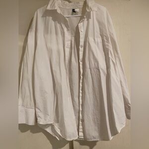 White Button Down Long Sleeve shirt Collared